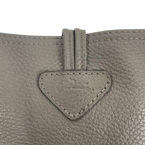 Longchamp Le Roseau Essential Tote Bag Shoulder Bag Pebble Leather Gray - Picture 10 of 15